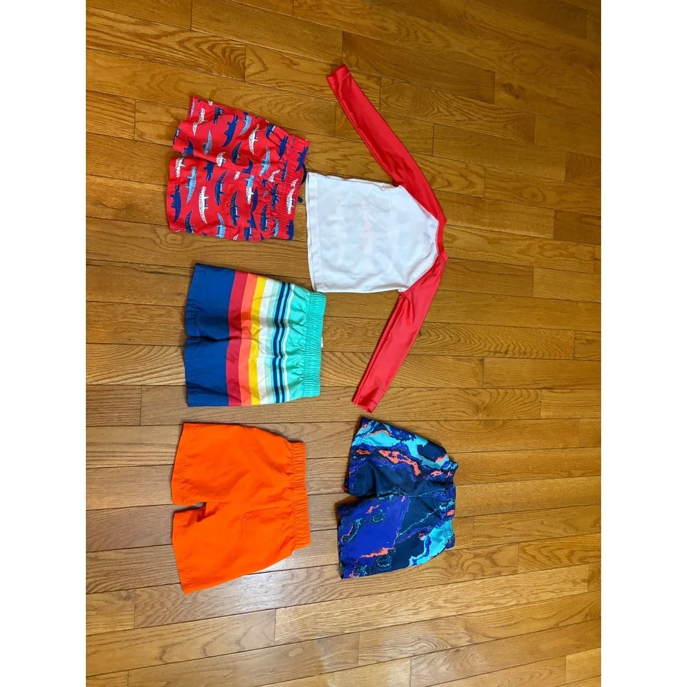 Boys Swimwear Bundle Wave Zone Old Navy Under Armour 2T 3T Rash Guard Trunks